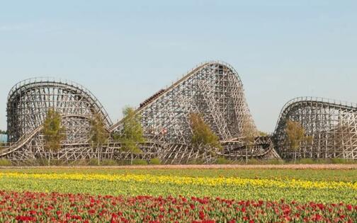 de houten achtbaan Troy in Toverland