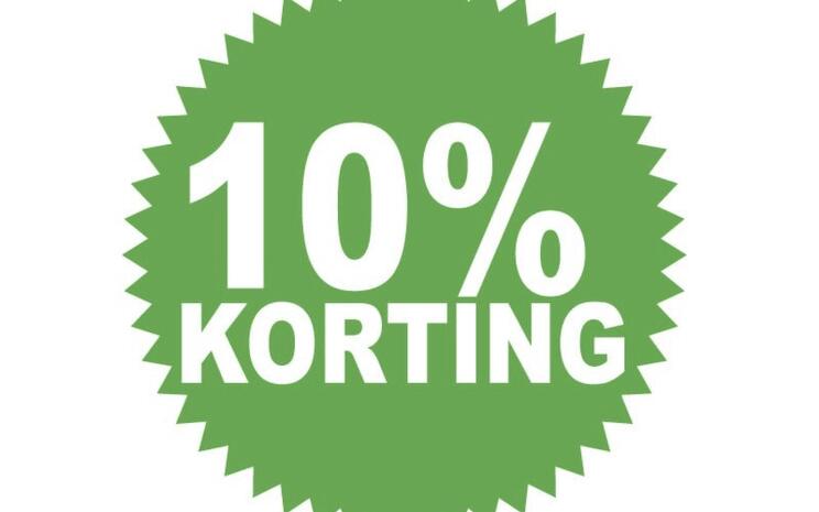 label met vermelding 10% korting