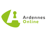 groen logo van Ardennen online, met het teken van een sleutelslot in de letter A