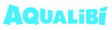 logo van Aqualibi, aqualibi in blauwe letters geschreven