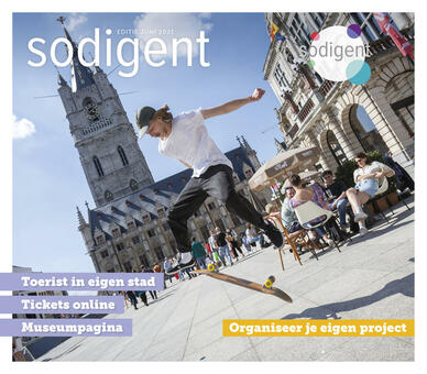 cover van SodiGent magazine juni met skater op Sint-Baafsplein Gent