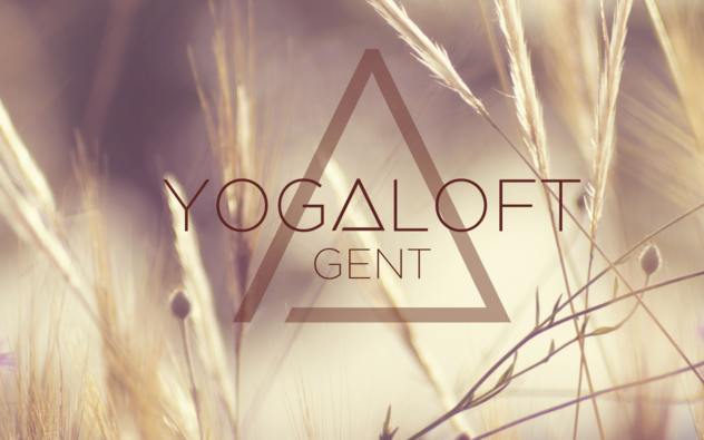logo van Yogaloft gelt met een graanveld als achtergrond